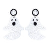 1 Pair Funny Pumpkin Ghost Grimace Plastic Resin Seed Bead Huichol Earrings Drop Earrings