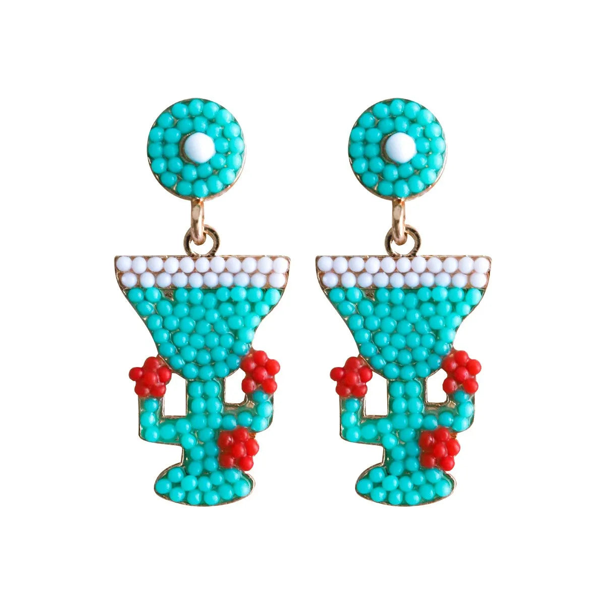 1 Pair Funny Pumpkin Ghost Grimace Plastic Resin Seed Bead Huichol Earrings Drop Earrings