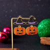 1 Pair Funny Pumpkin Spider Skull Asymmetrical Enamel Alloy Drop Earrings