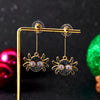 1 Pair Funny Pumpkin Spider Skull Asymmetrical Enamel Alloy Drop Earrings