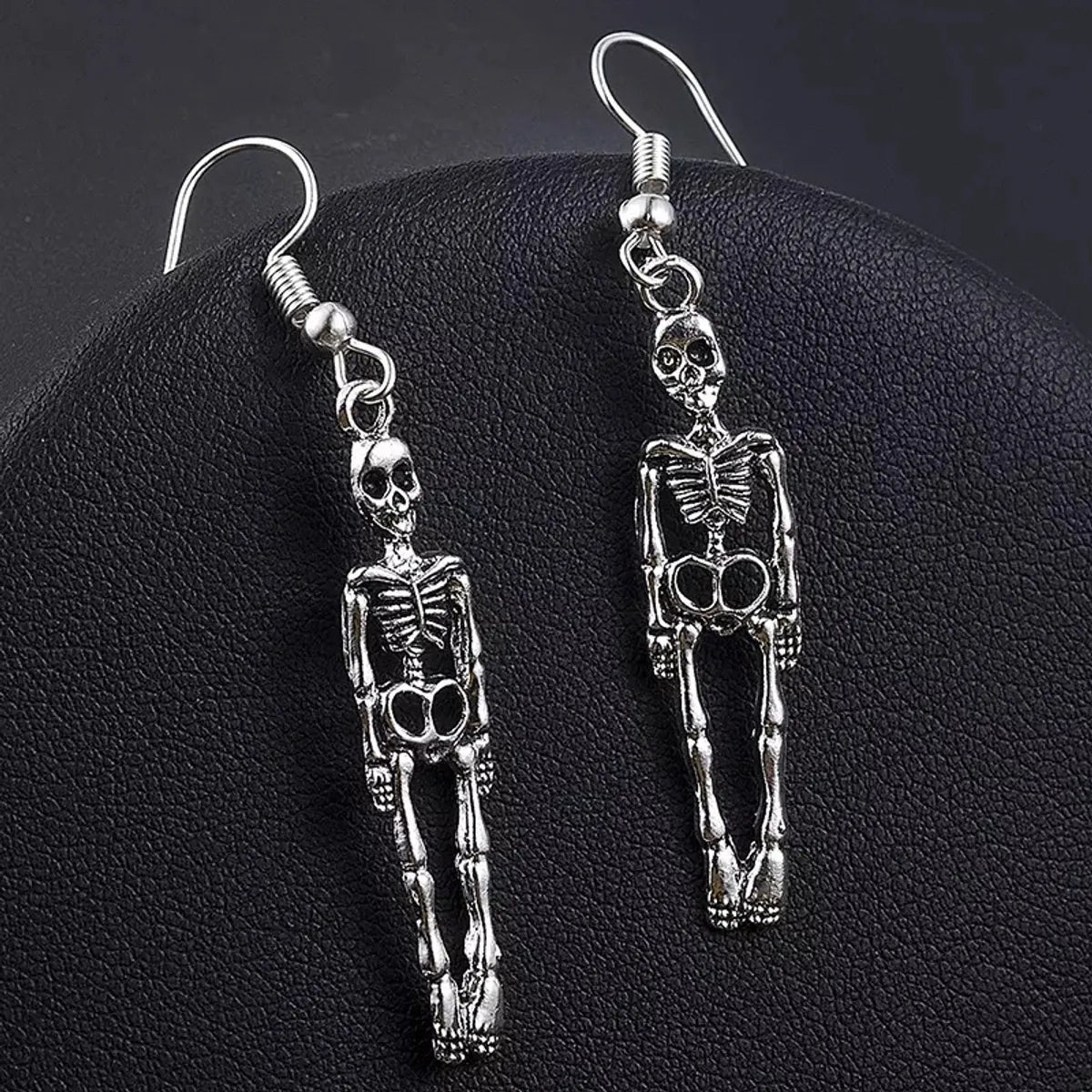 1 Pair Funny Punk Skull Metal Drop Earrings