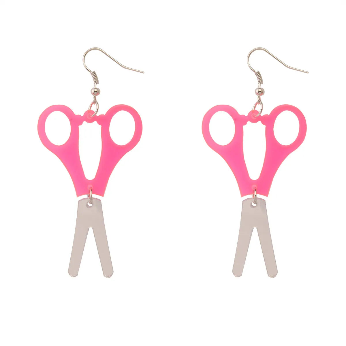 1 Pair Funny Scissors Stainless Steel Arylic Drop Earrings