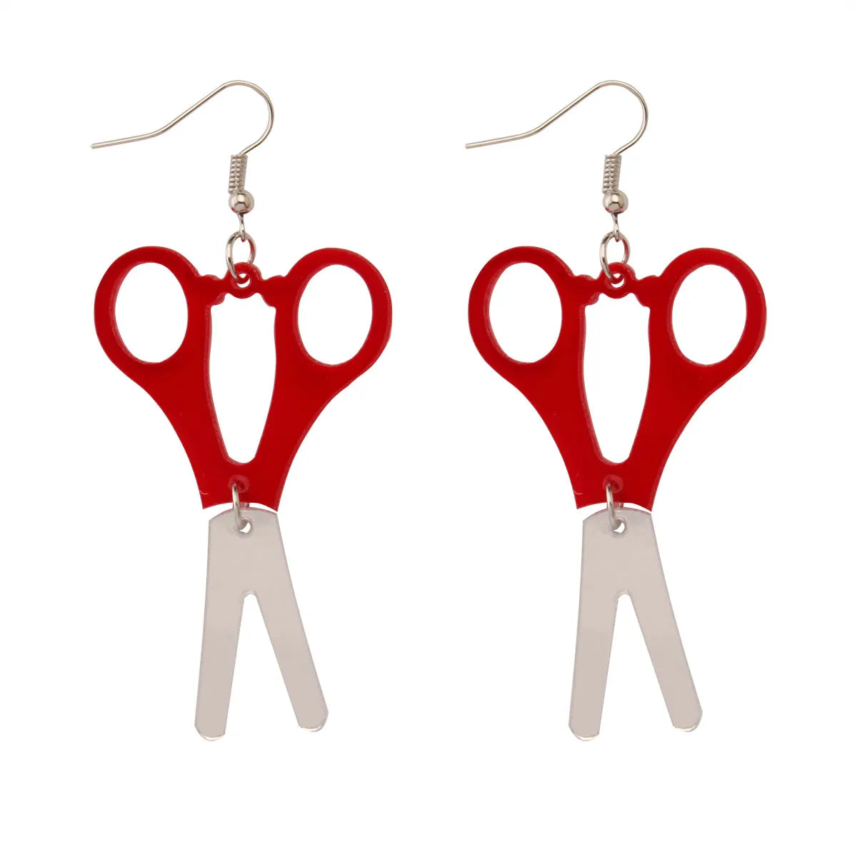 1 Pair Funny Scissors Stainless Steel Arylic Drop Earrings