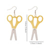 1 Pair Funny Scissors Stainless Steel Arylic Drop Earrings