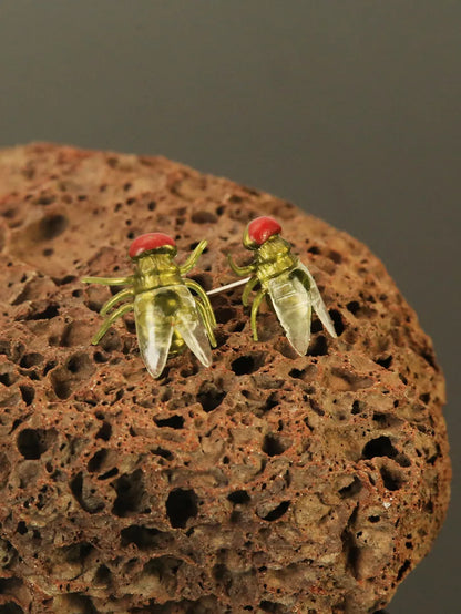 1 Pair Funny Simple Style Insect Fly Alloy Resin Ear Studs