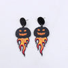 1 Pair Funny Skull Printing Arylic Drop Earrings