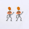 1 Pair Funny Skull Printing Arylic Drop Earrings