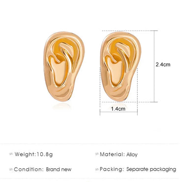 1 Pair Funny Streetwear Ear Plating Alloy Ear Studs