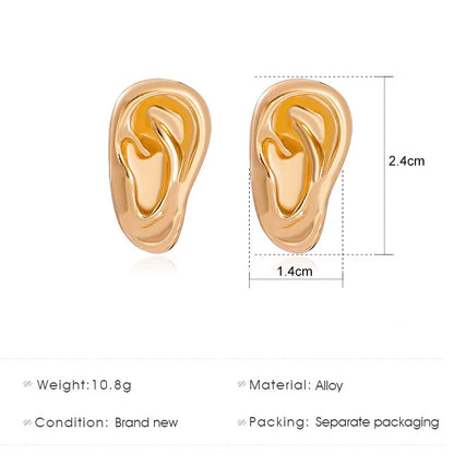 1 Pair Funny Streetwear Ear Plating Alloy Ear Studs