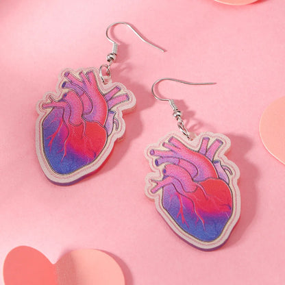 1 Pair Funny Streetwear Oversized Heart Heart Shape Arylic Silver Plated Drop Earrings