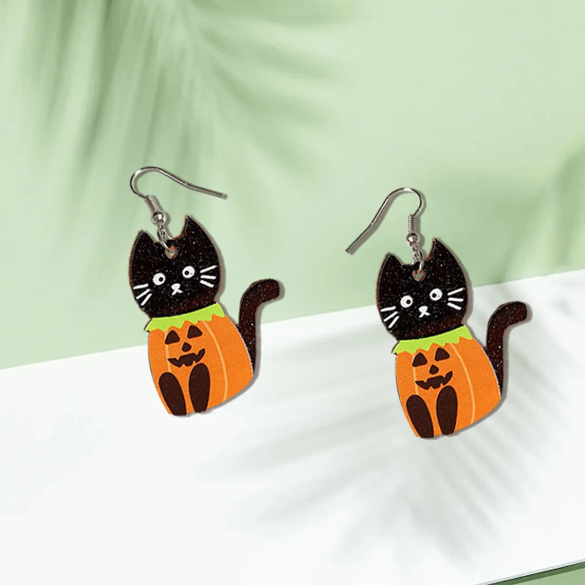 1 Pair Funny Sweet Animal Pumpkin Cat Arylic Drop Earrings