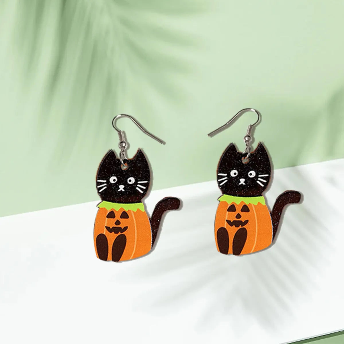 1 Pair Funny Sweet Animal Pumpkin Cat Arylic Drop Earrings