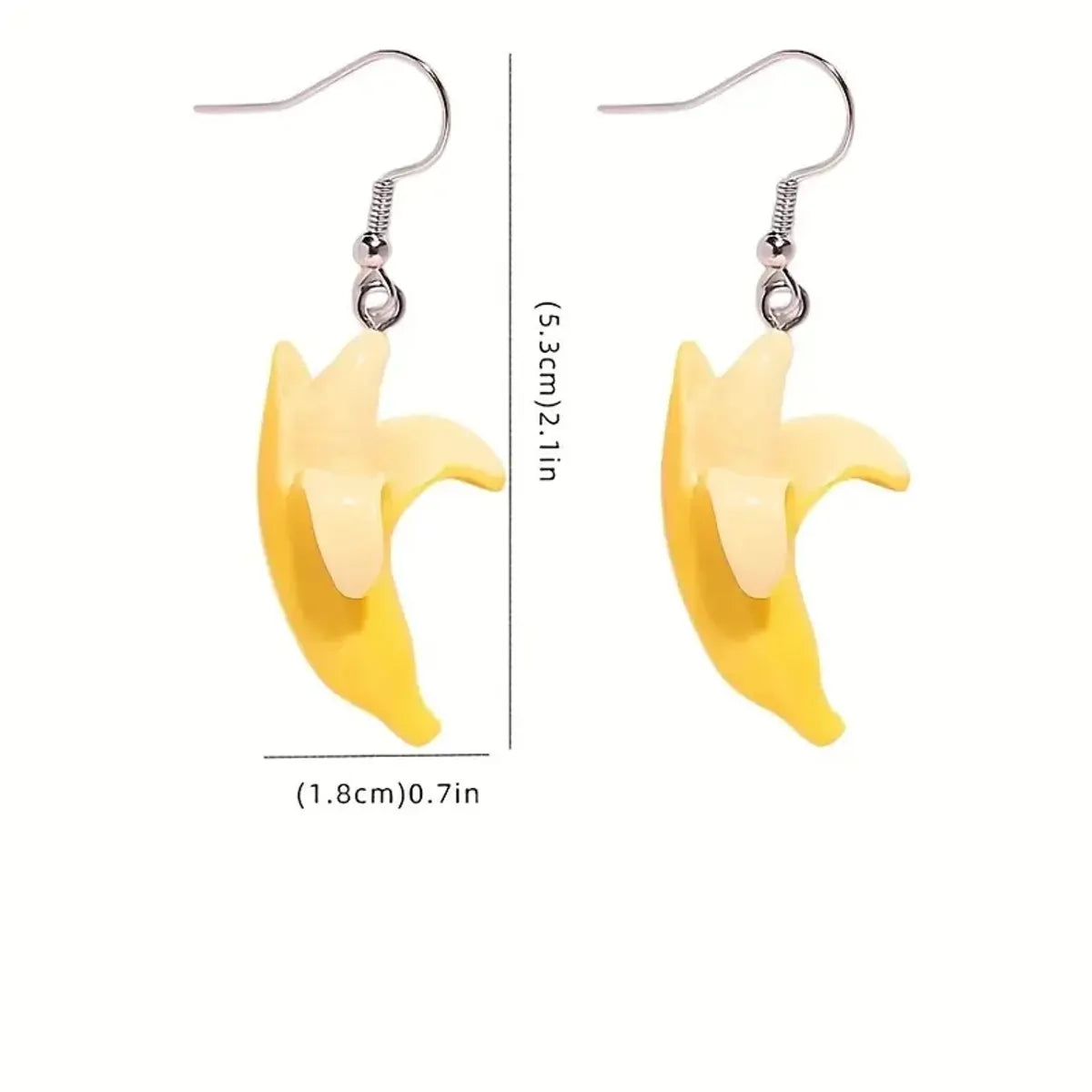 1 Pair Funny Sweet Banana Plating Synthetic Resin Silver Plated Drop Earrings