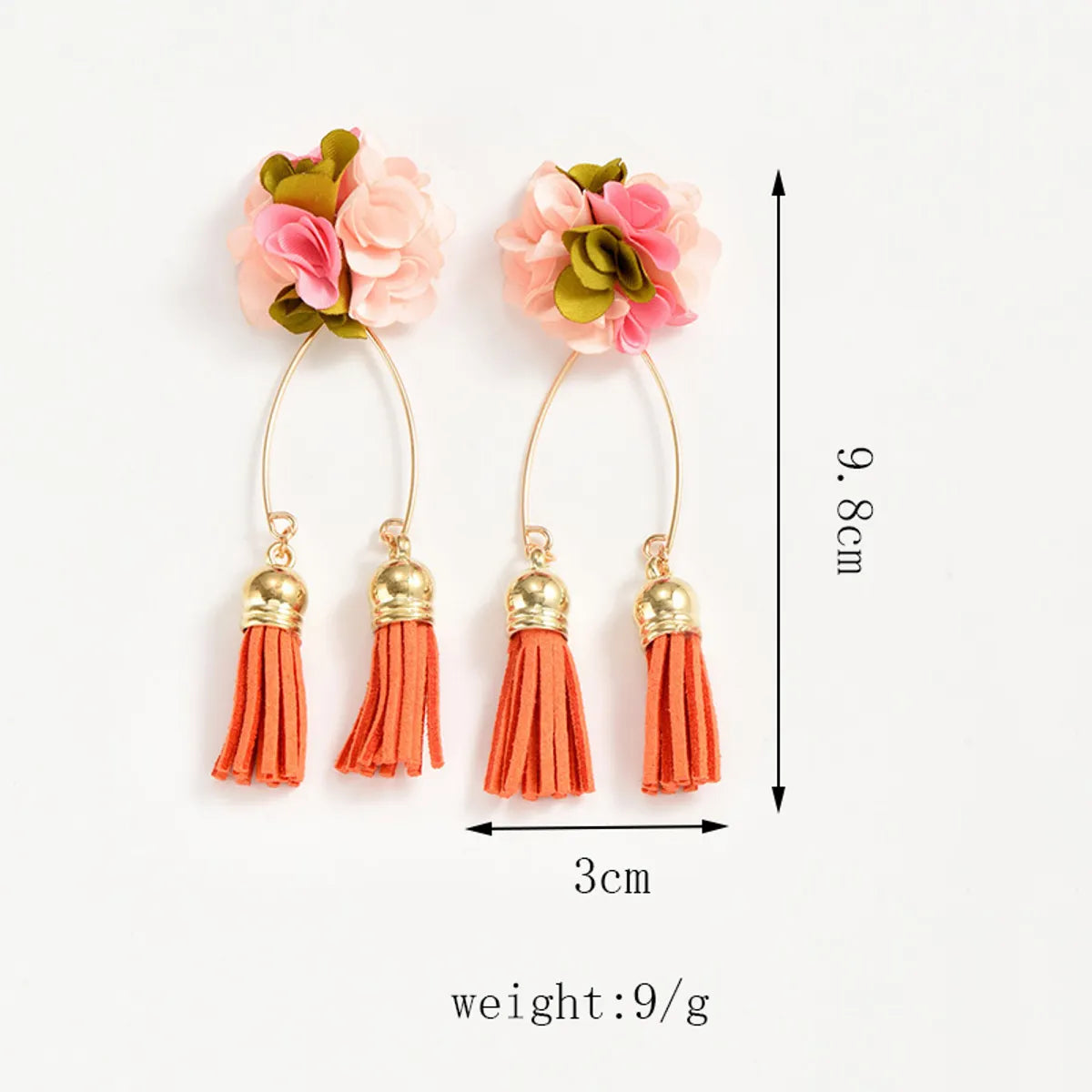 1 Pair Glam Bohemian Flower Cloth Mixed Materials Drop Earrings