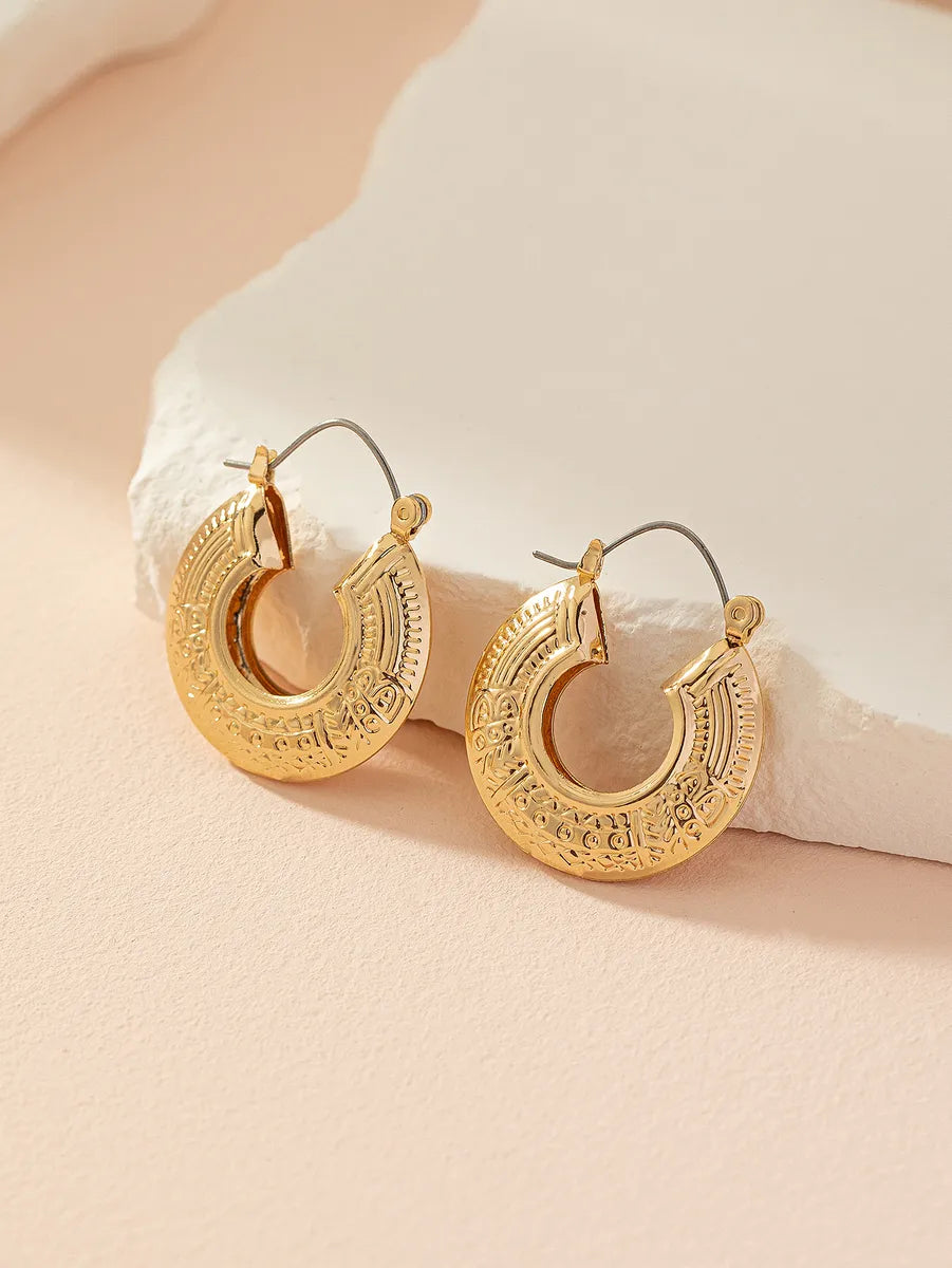 1 Pair Glam Bridal Simple Style Oval Iron Earrings