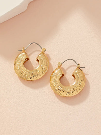 1 Pair Glam Bridal Simple Style Oval Iron Earrings