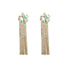 1 Pair Glam Classic Style Tassel Plating Inlay Alloy Rhinestones Glass Gold Plated Drop Earrings