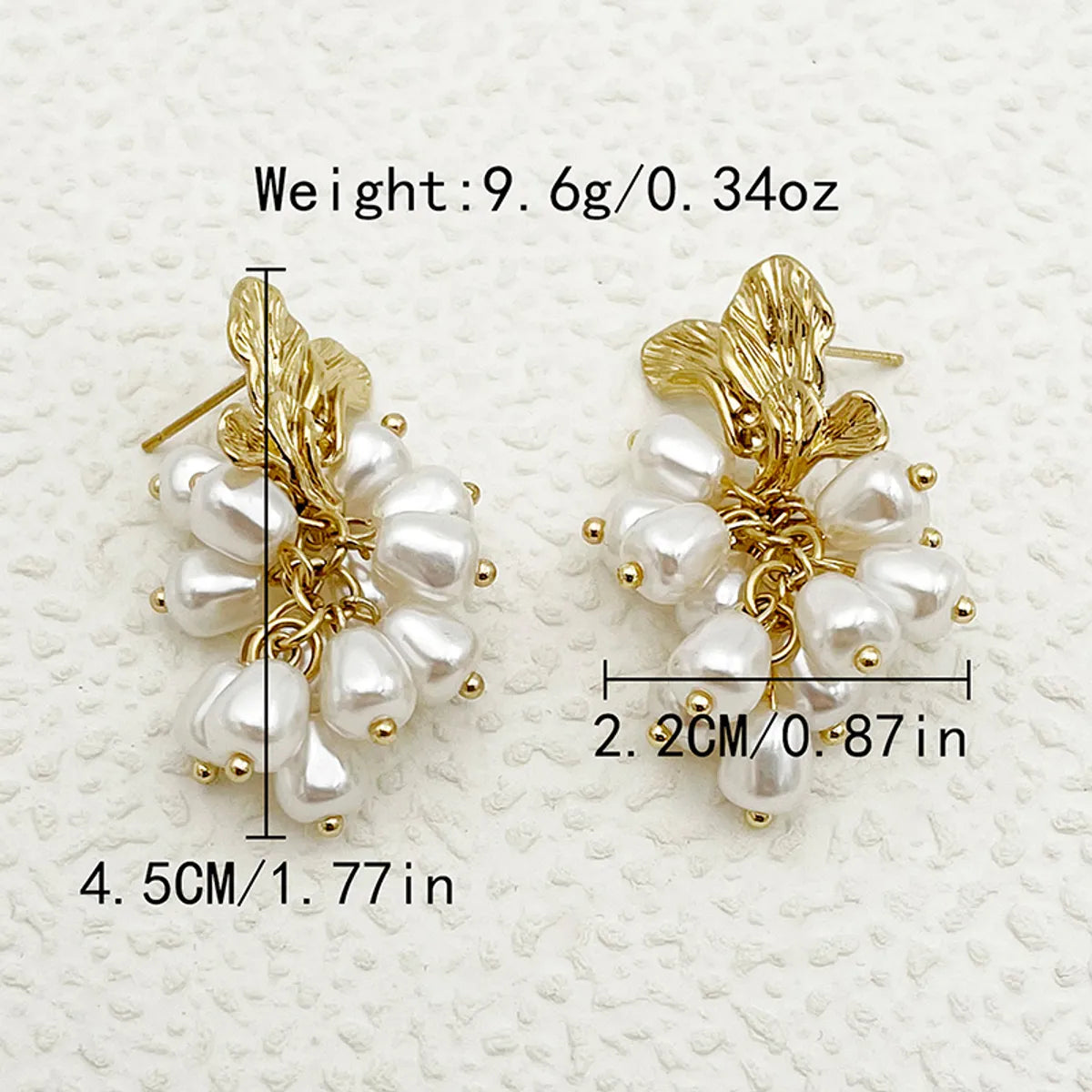 1 Pair Glam Classical Round Tassel Plating 304 Stainless Steel Pearl 14K Gold Plated Drop Earrings