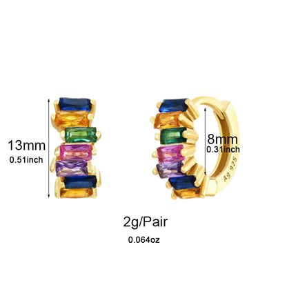 1 Pair Glam Cool Style Solid Color Copper Plating Inlay Zircon Gold Plated Earrings