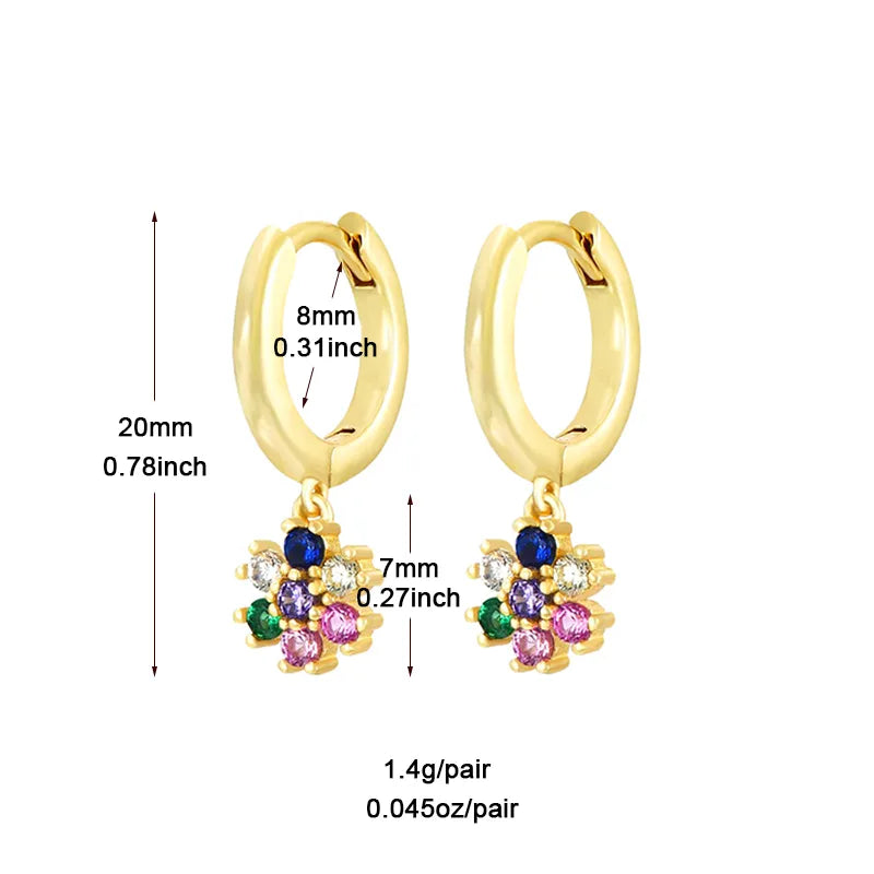 1 Pair Glam Cute Flower Chrysanthemum Plating Inlay Copper Zircon White Gold Plated Gold Plated Drop Earrings