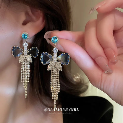 1 Pair Glam Geometric Plating Inlay Alloy Artificial Pearls Opal Zircon Earrings