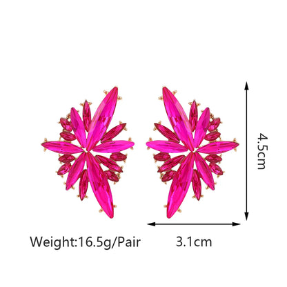 1 Pair Glam Geometric Wings Plating Inlay Alloy Zinc Alloy Glass Ear Studs