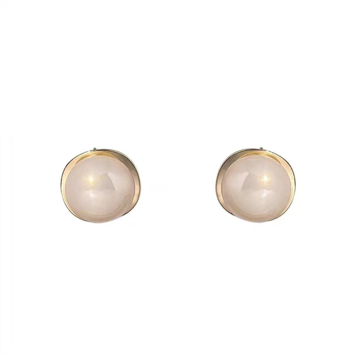 1 Pair Glam Lady Shiny Solid Color Inlay Alloy Artificial Pearls Ear Studs