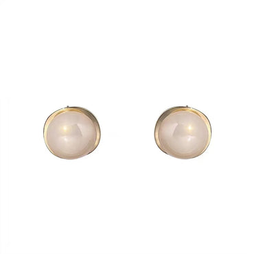 1 Pair Glam Lady Shiny Solid Color Inlay Alloy Artificial Pearls Ear Studs