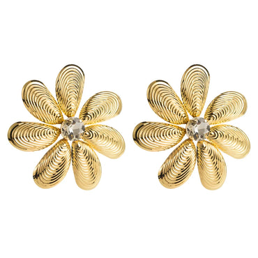 1 Pair Glam Luxurious Classic Style Flower Inlay Alloy Glass Glass Gold Plated Silver Plated Ear Studs