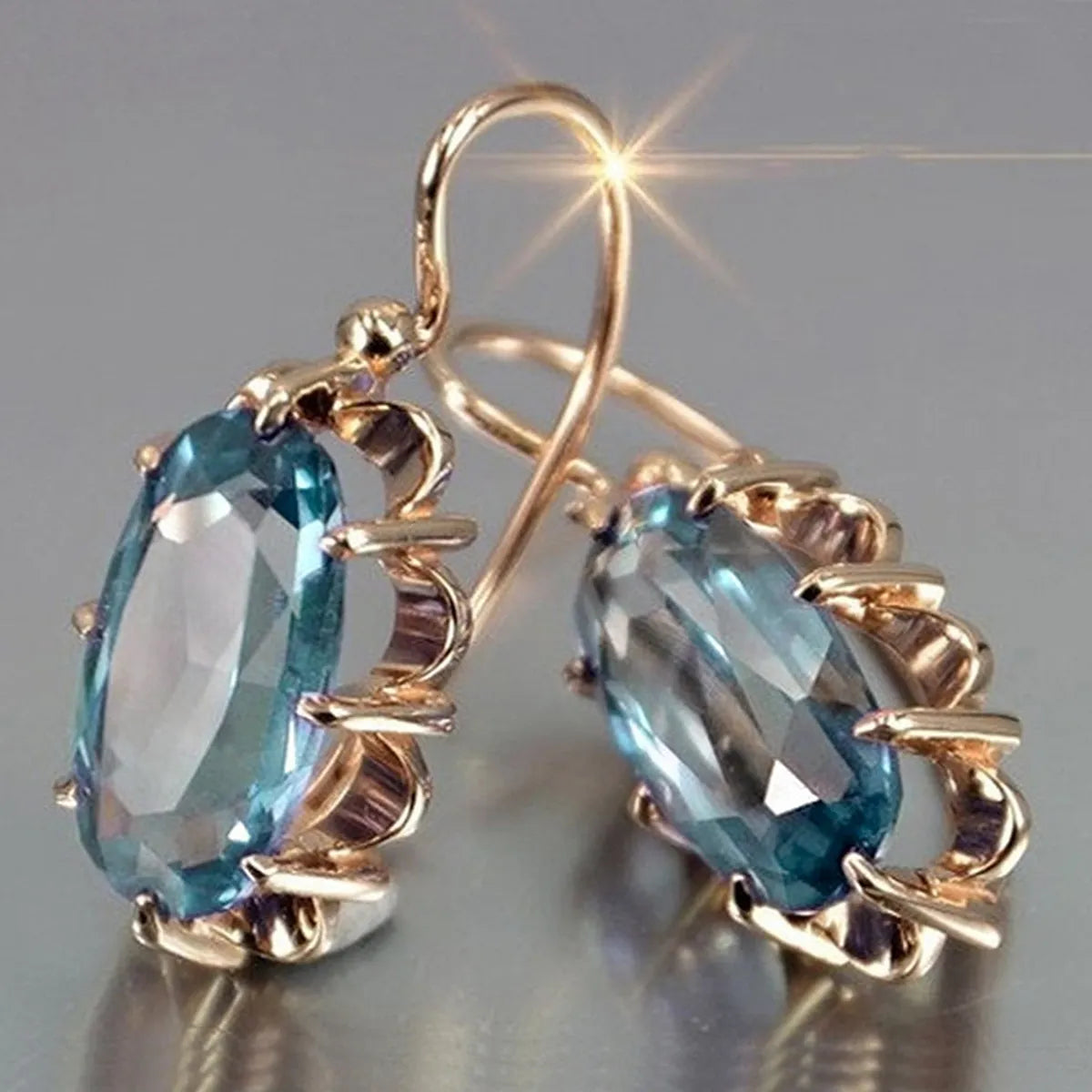 1 Pair Glam Luxurious Geometric Inlay Copper Artificial Gemstones Drop Earrings