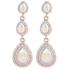 1 Pair Glam Luxurious Geometric Water Droplets Plating Artificial Crystal Drop Earrings