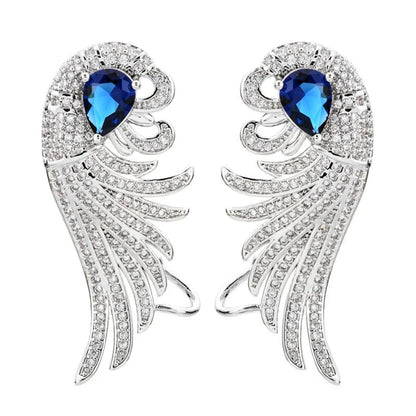 1 Pair Glam Luxurious Wings Plating Inlay Copper Zircon 18K Gold Plated Ear Studs