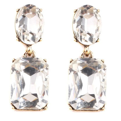 1 Pair Glam Oval Rectangle Alloy Plating Resin Women's Drop Earrings