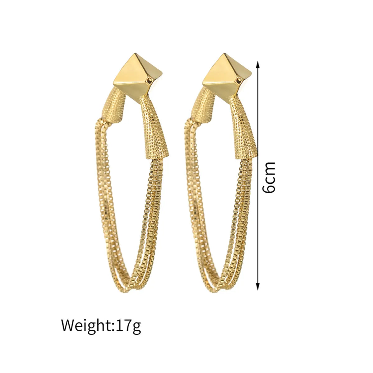 1 Pair Glam Retro Geometric Plating Stainless Steel 18k Gold Plated Drop Earrings