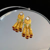 1 Pair Glam Retro Water Droplets Inlay Copper Artificial Pearls Resin Drop Earrings