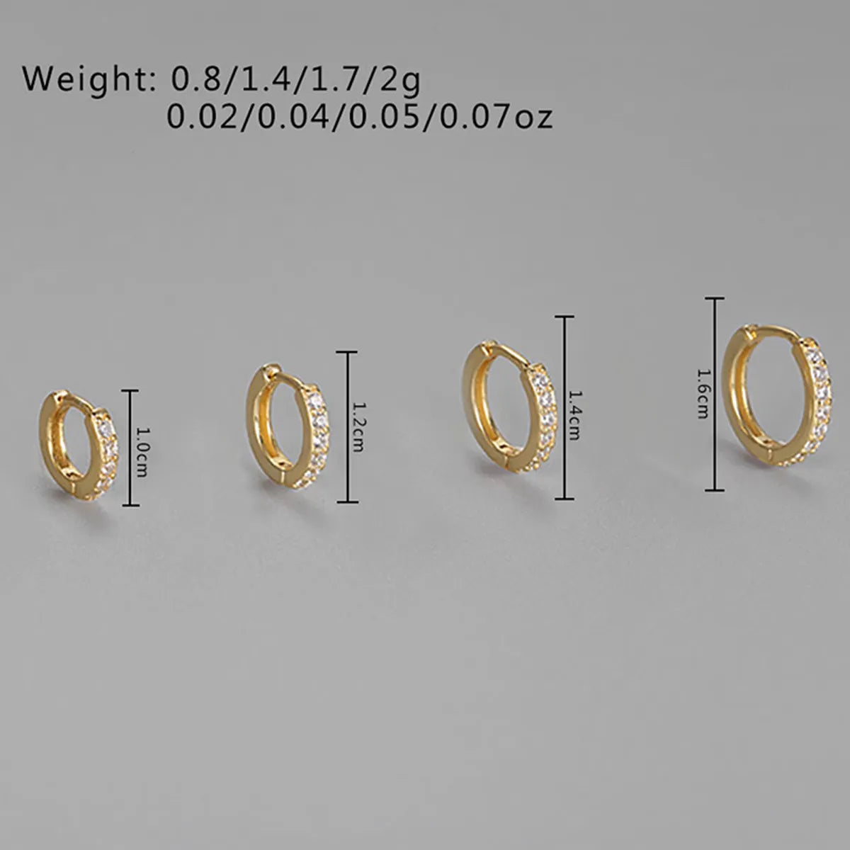 1 Pair Glam Romantic Simple Style Circle Plating Metal Inlay Copper Zircon 18k Gold Plated Earrings