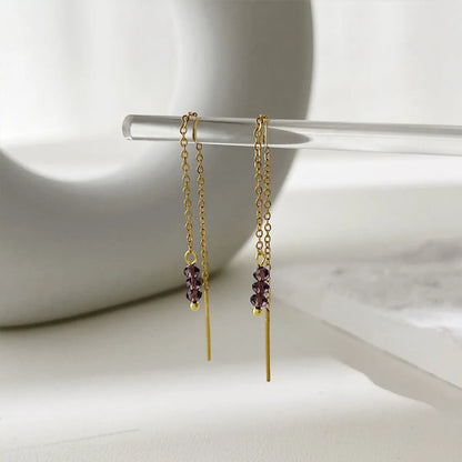 1 Pair Glam Romantic Simple Style Color Block Plating Stainless Steel 18K Gold Plated Ear Line