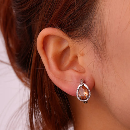 1 Pair Glam Simple Style Color Block Inlay Copper Zircon Ear Studs