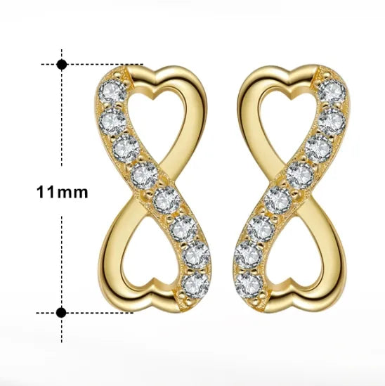 1 Pair Glam Simple Style Number Polishing Plating Inlay Sterling Silver Zircon White Gold Plated Rhodium Plated Ear Studs