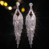 1 Pair Glam Simple Style Tassel Rhinestone Drop Earrings