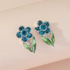 1 Pair Glam Star Flower Plating Inlay Alloy Artificial Diamond Ear Studs