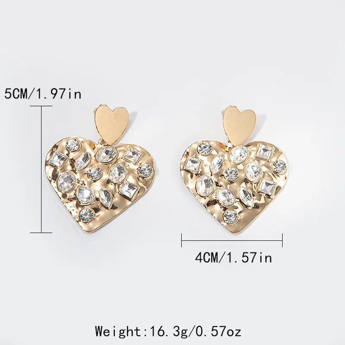 1 Pair Glam Sweet Heart Shape Plating Inlay Stainless Steel Zircon Gold Plated Drop Earrings