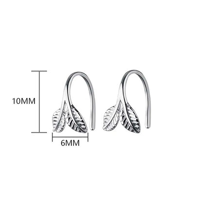 1 Pair Glam Sweet Leaf Solid Color Plating Sterling Silver Ear Studs