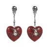 1 Pair Gothic Funny Heart Shape Spider Skull Inlay Alloy Rhinestones Black Plated Gun Drop Earrings