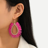 1 Pair Hawaiian Bohemian African Style Water Droplets Alloy Raffia Drop Earrings