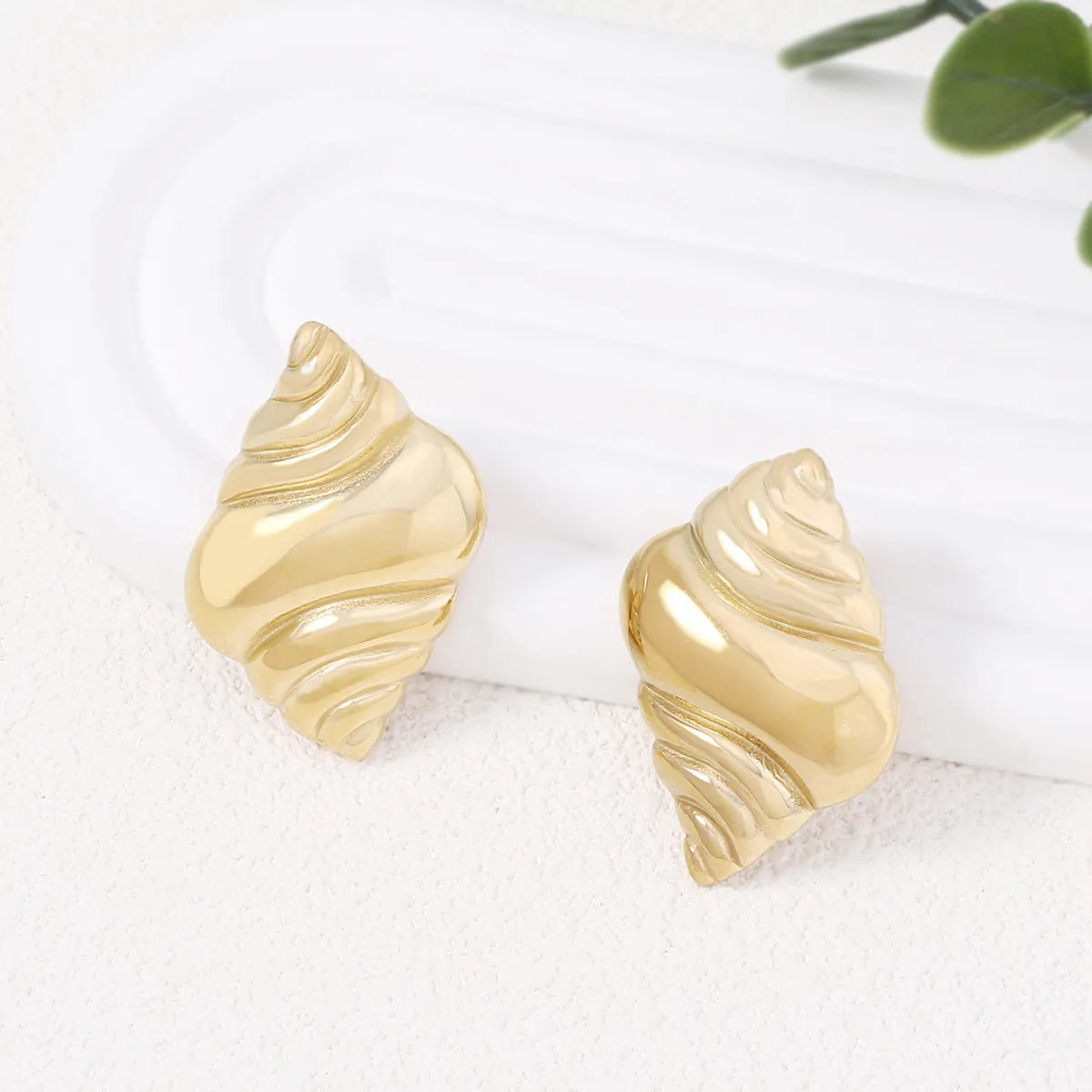 1 Pair Hawaiian Modern Style Classic Style Conch Plating Zinc Alloy Ear Studs