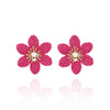 1 Pair Hawaiian Modern Style Sweet Flower Inlay Imitation Pearl Alloy Raffia Imitation Pearl Drop Earrings