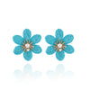 1 Pair Hawaiian Modern Style Sweet Flower Inlay Imitation Pearl Alloy Raffia Imitation Pearl Drop Earrings