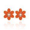 1 Pair Hawaiian Modern Style Sweet Flower Inlay Imitation Pearl Alloy Raffia Imitation Pearl Drop Earrings