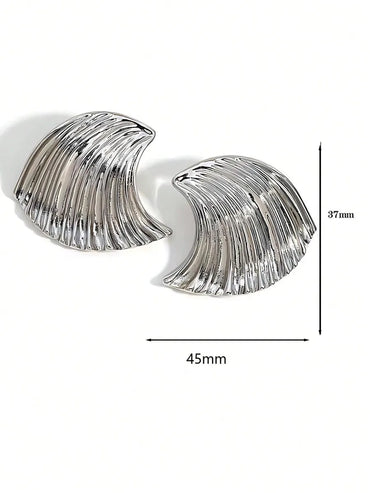 1 Pair Hawaiian Navy Style Beach Sea Wave Pleated Arylic Titanium Steel Gold Plated Silver Plated Ear Studs